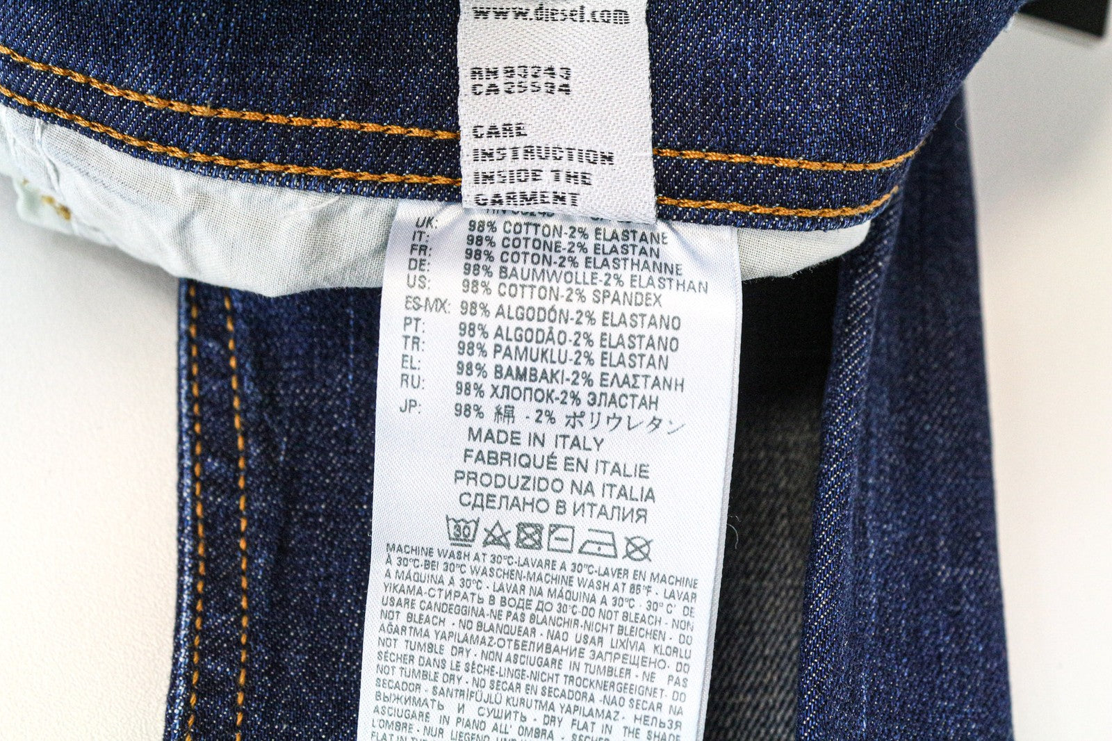 DIESEL Tepphar 084TX Men's Jeans W28/L32 Blue Slim Carrot Stretch Cotton Ripped