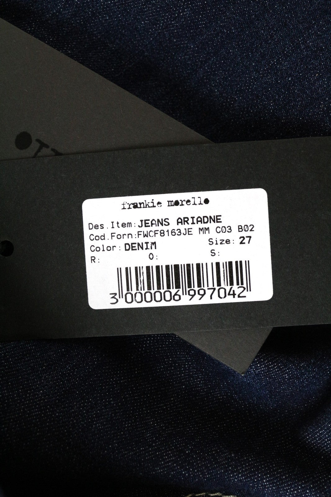 FRANKIE MORELLO Ariadne moteriški džinsai W27 mėlyni, tamprūs, medvilniniai, klasikinio stiliaus, su platėjančiu kirpimu 