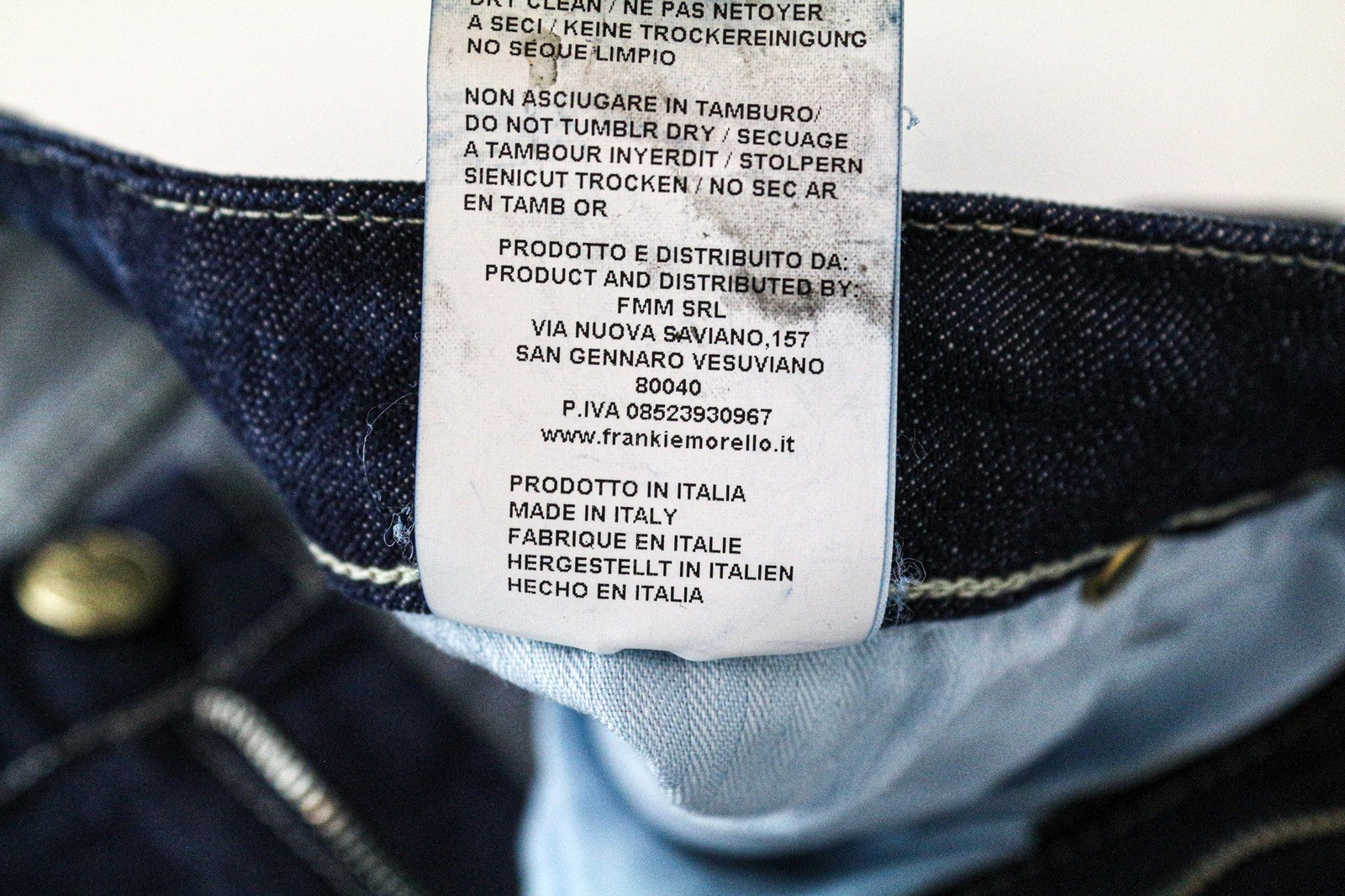 FRANKIE MORELLO Ariadne moteriški džinsai W27 mėlyni, tamprūs, medvilniniai, klasikinio stiliaus, su platėjančiu kirpimu 