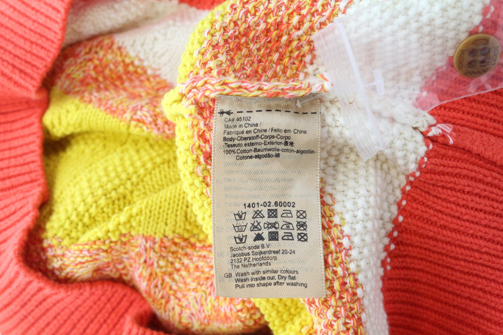 SCOTCH &amp; SODA Ams Couture vyriškas megztinis L oranžinis medvilninis megztinis ilgomis rankovėmis 