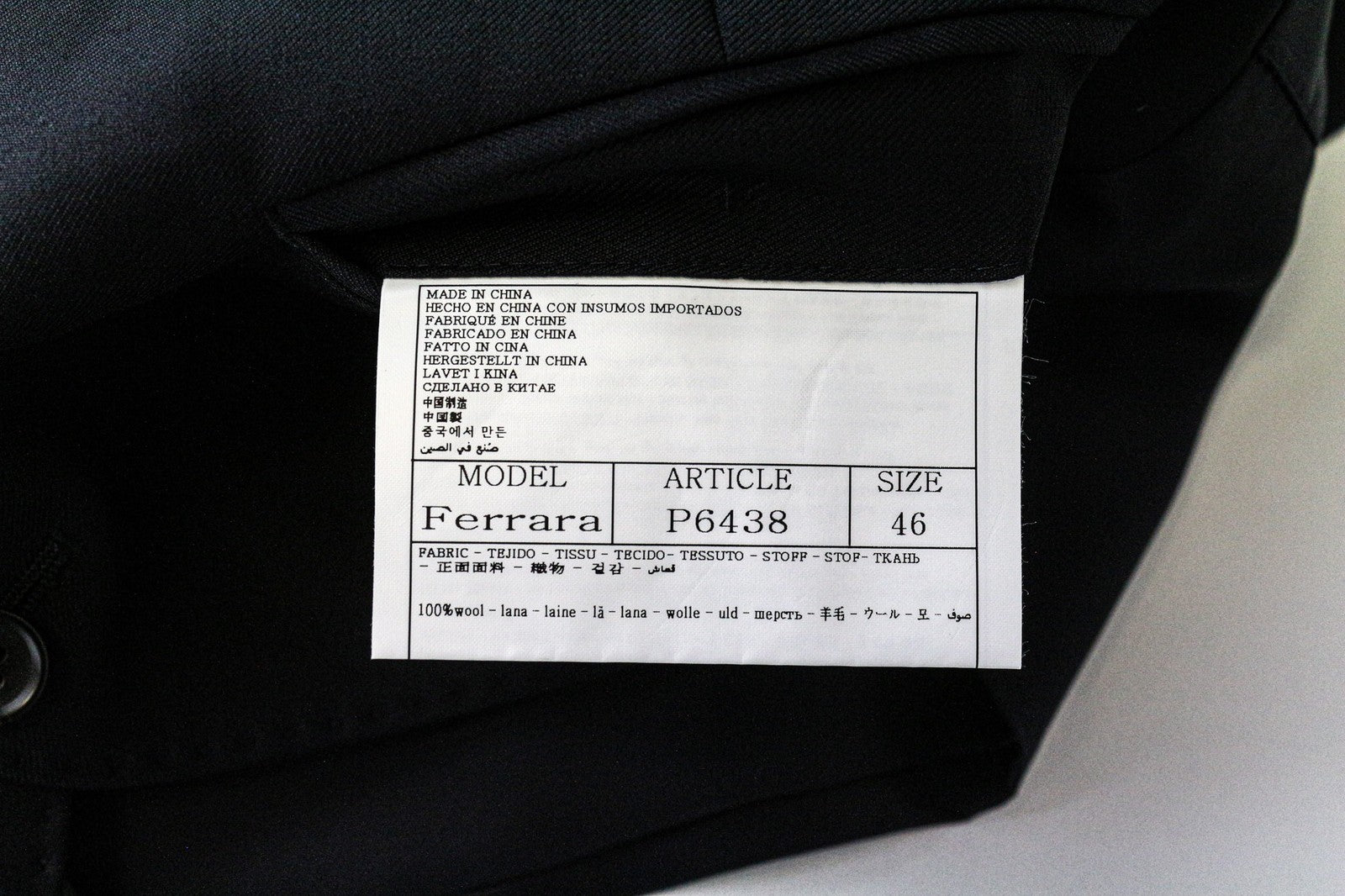 SUITSUPPLY Ferrara vyriška liemenė UK36R tamsiai mėlyna, su vilnoniu pamušalu, vienaeilė 