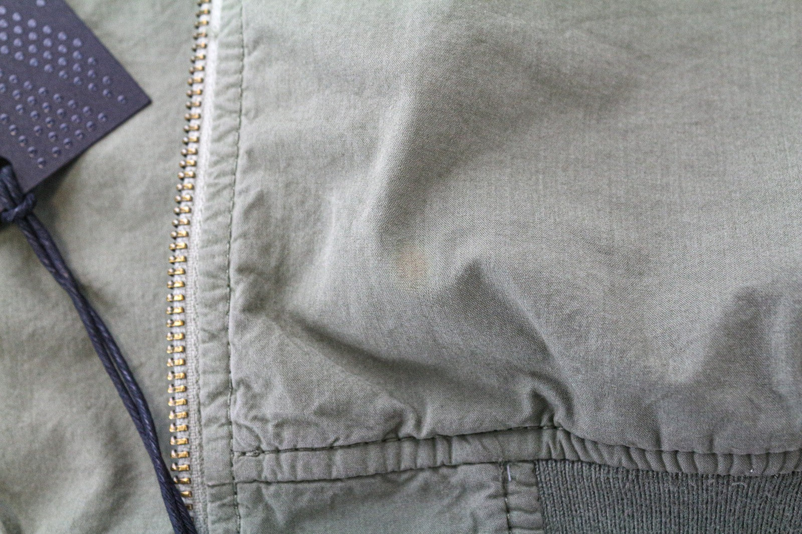 RICHMOND vyriška striukė IT48 alyvuogių žalia grynos medvilnės bomber stiliaus dizainerio lopais 