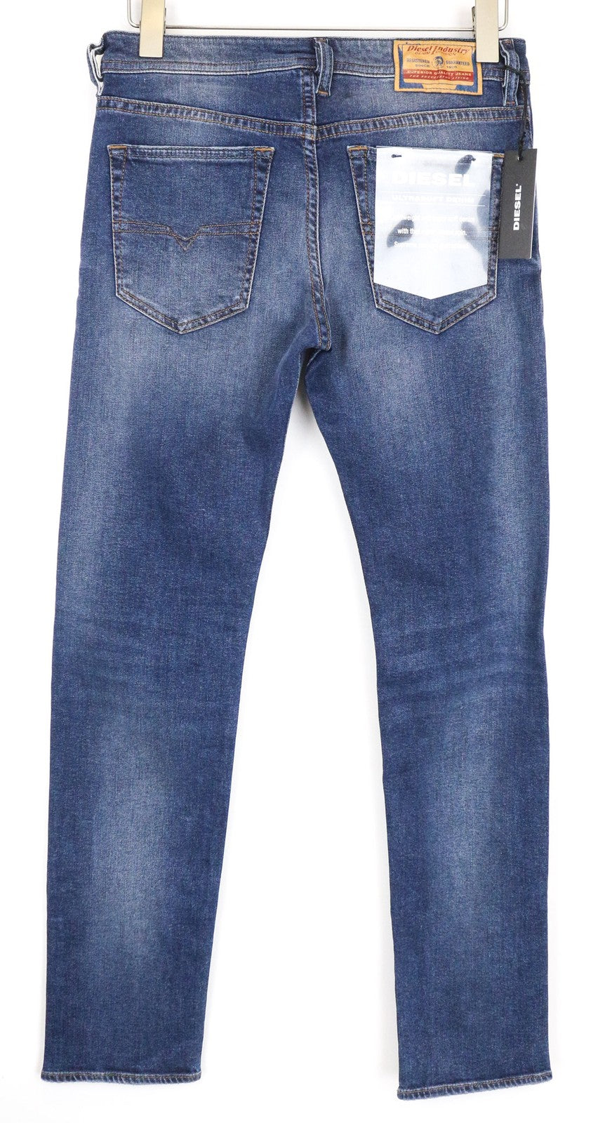 DIESEL Buster 084NS vyriški džinsai W28/L32 mėlyni, siaurėjantys, įprasto kirpimo, tamprūs. 