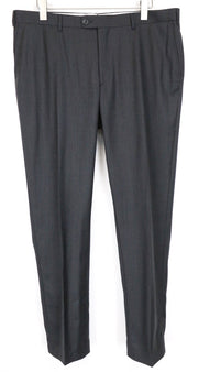 SUITSUPPLY Brescia Men's Trousers UK46S Dark Grey Melange Wool Slim Flat-Front