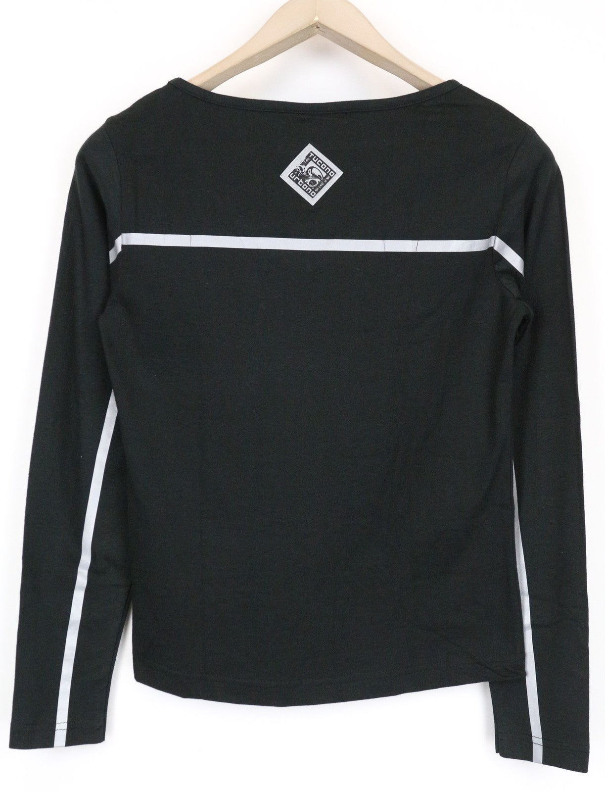 TUCANO URBANO T-TU moteriški marškinėliai M, juodi, su atšvaitu, V formos iškirpte, paspirtukui 