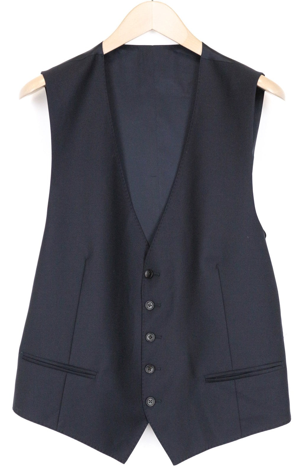 SUITSUPPLY Ferrara vyriška liemenė UK44R mėlyna plona grynos vilnos V formos iškirpte dryžuotas oficiali suknelė 