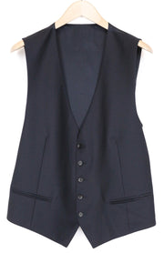 SUITSUPPLY Ferrara vyriška liemenė UK44R mėlyna plona grynos vilnos V formos iškirpte dryžuotas oficiali suknelė 