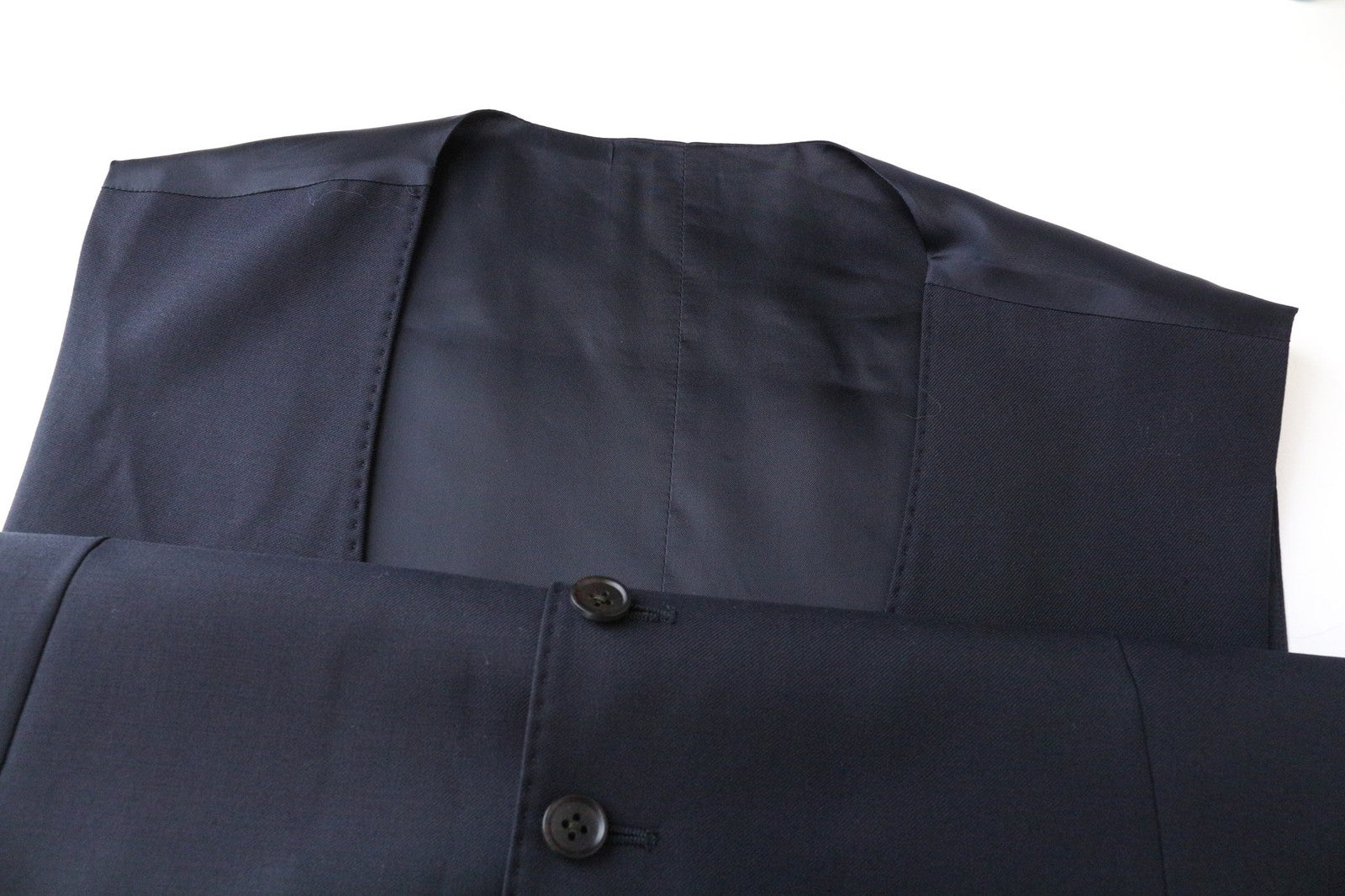 SUITSUPPLY Ferrara vyriška liemenė UK44R mėlyna plona grynos vilnos V formos iškirpte dryžuotas oficiali suknelė 