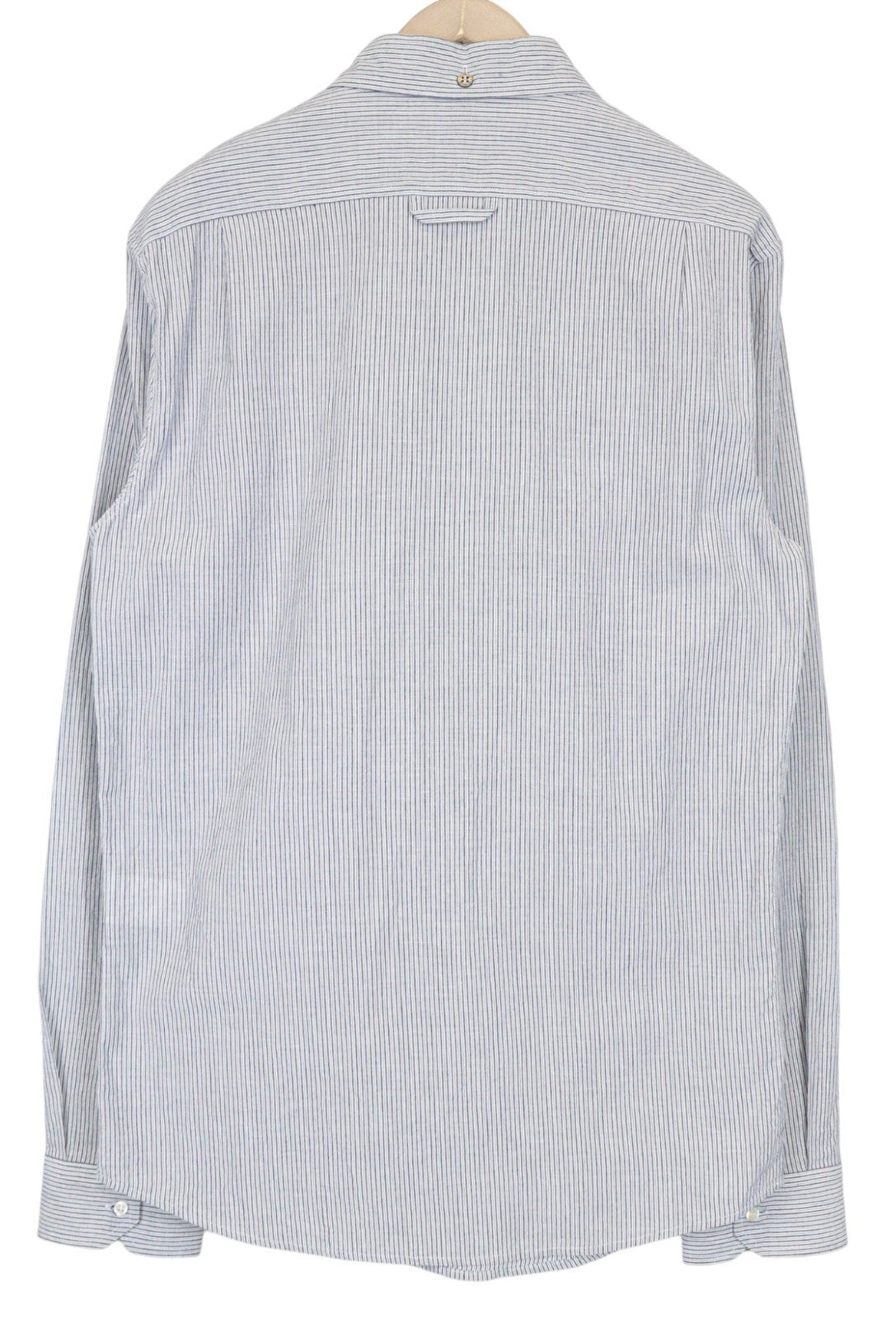 RICHMOND vyriški L dydžio mėlyni dizainerio medvilniniai dryžuoti klasikiniai marškinėliai su siuvinėtu logotipu 