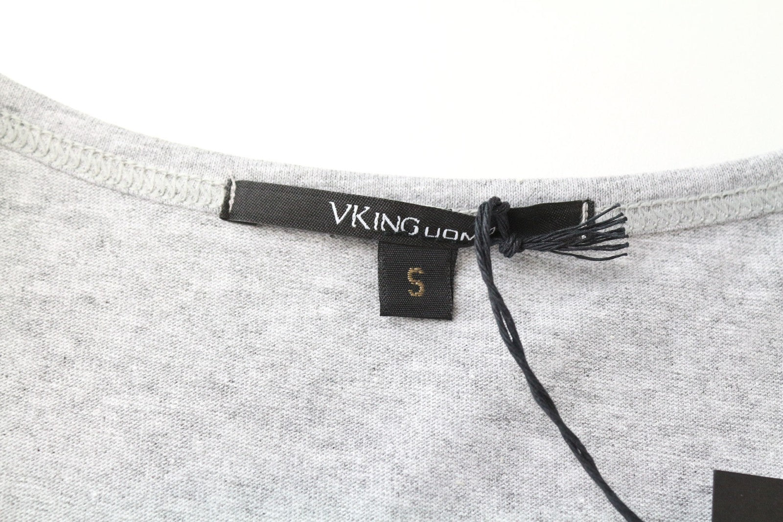 VKING Tattoo Language Men's T-Shirt S Grey Melange Graphic Jersey Pure Cotton