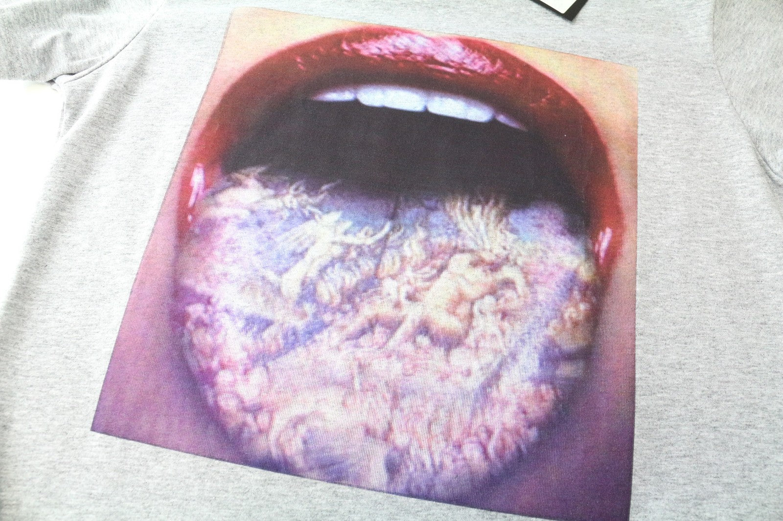 VKING Tattoo Language Men's T-Shirt S Grey Melange Graphic Jersey Pure Cotton