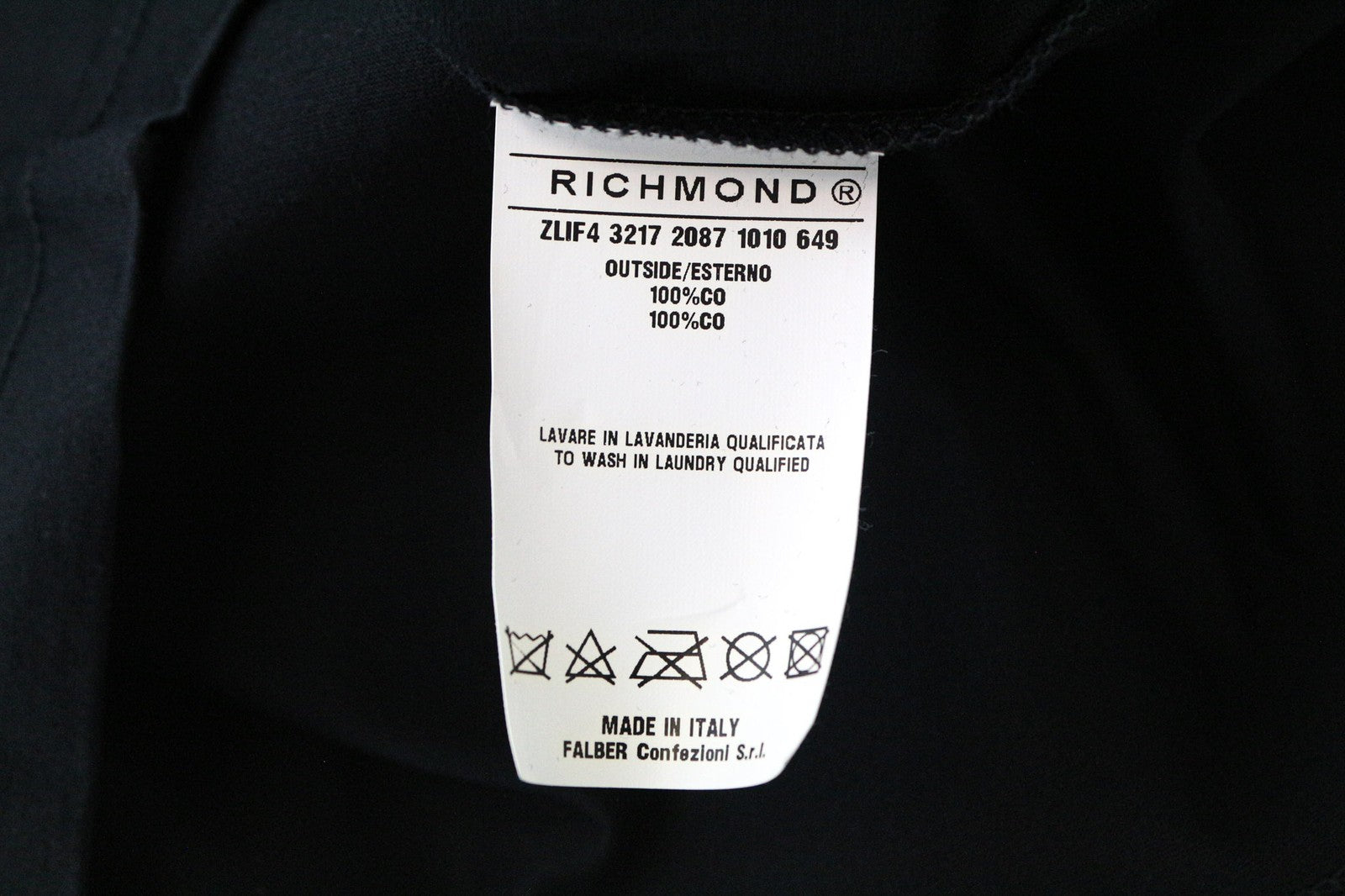 RICHMOND Men's T-Shirt L Black Crew Neck Jersey Cotton Graphic Logo Print
