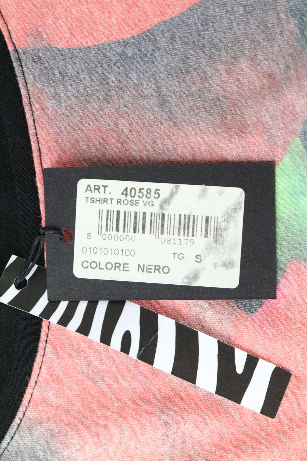 VKING Rose Men's T-Shirt S Black Jersey Floral Cotton Blend Graphic Pattern