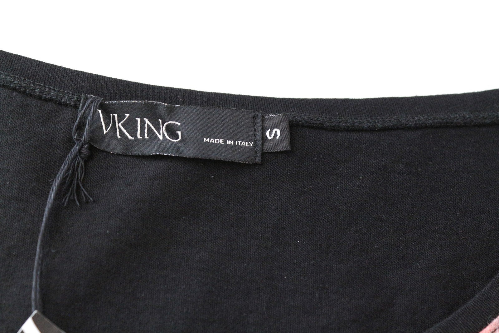 VKING Rose Men's T-Shirt S Black Jersey Floral Cotton Blend Graphic Pattern