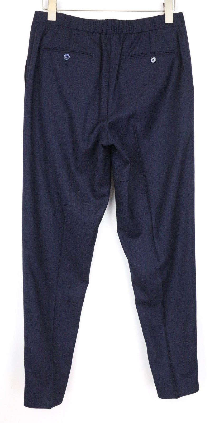 SUITSUPPLY Brescia Men's Trousers UK38S Navy Wool Stretch Slim Pleated Lined