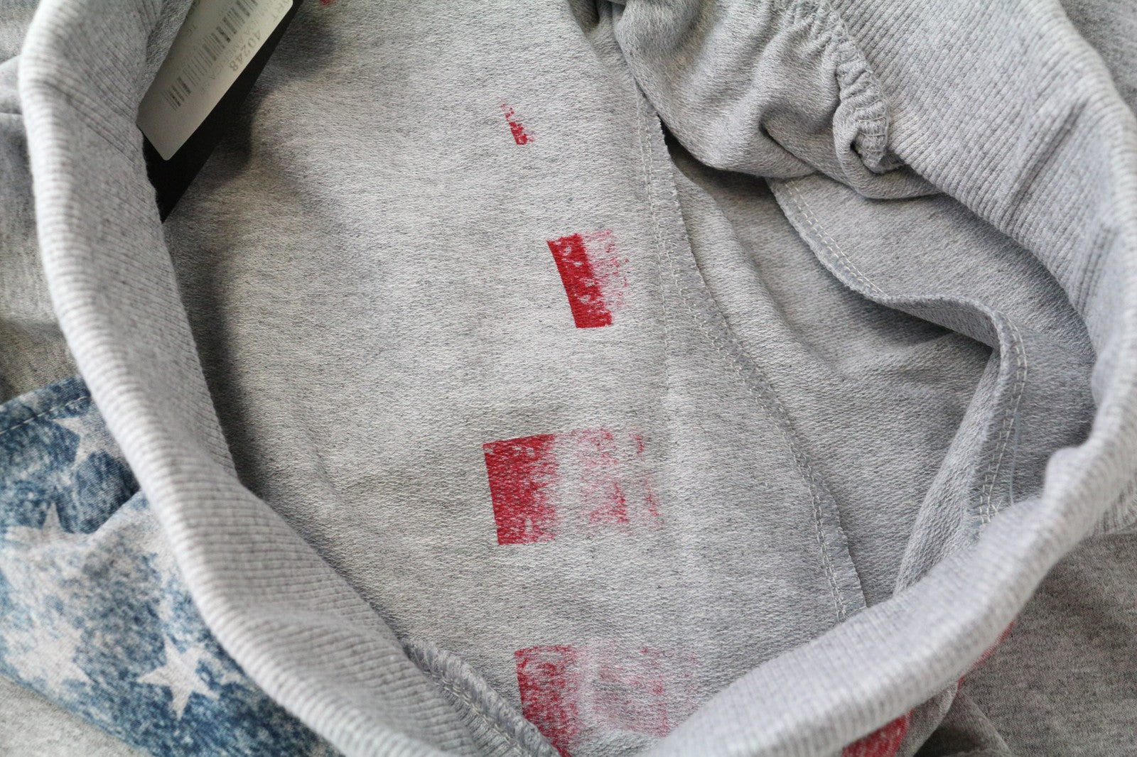 VKING Men's Shorts XL Grey Cotton Stretch Drawstring Pull-On Ripped Logo Faded