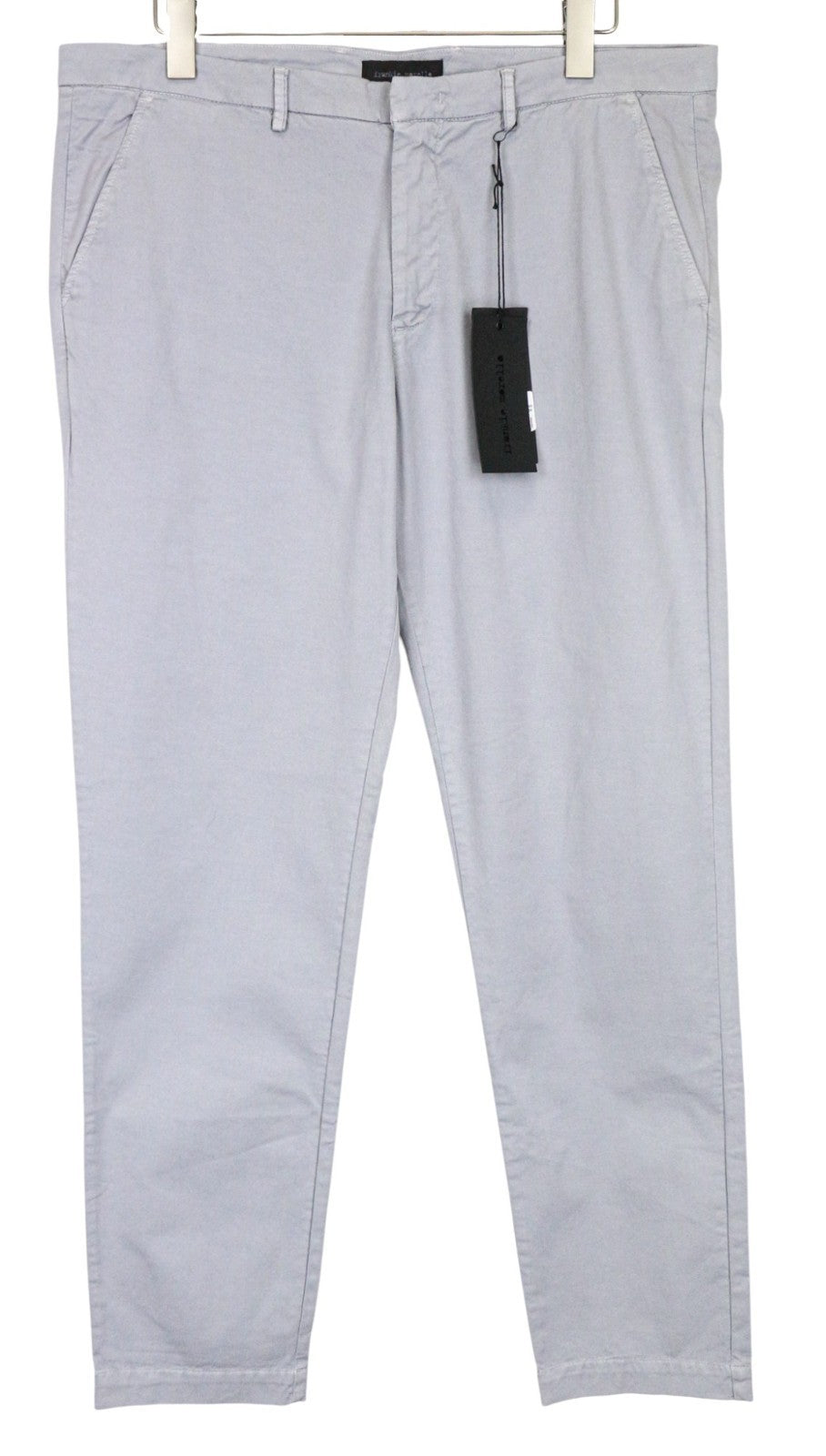 FRANKIE MORELLO Grigio Chiaro Men's Trousers 54 Light Grey Stretch Cotton Casual