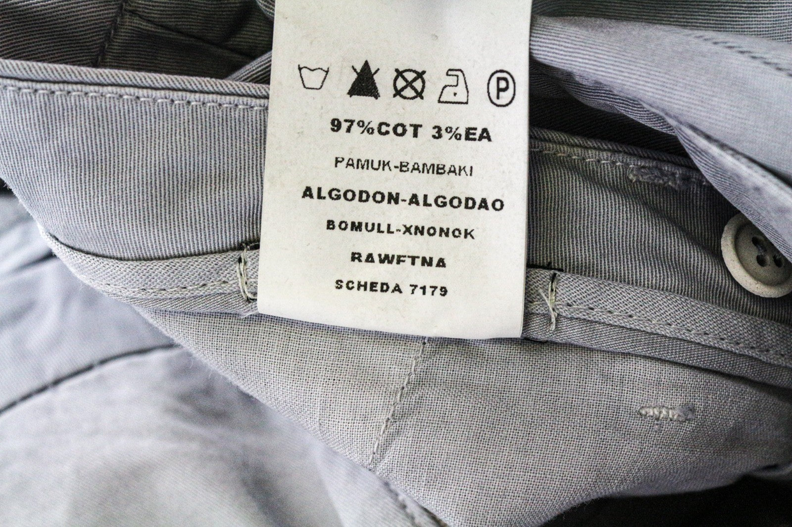 FRANKIE MORELLO Grigio Chiaro Men's Trousers 54 Light Grey Stretch Cotton Casual