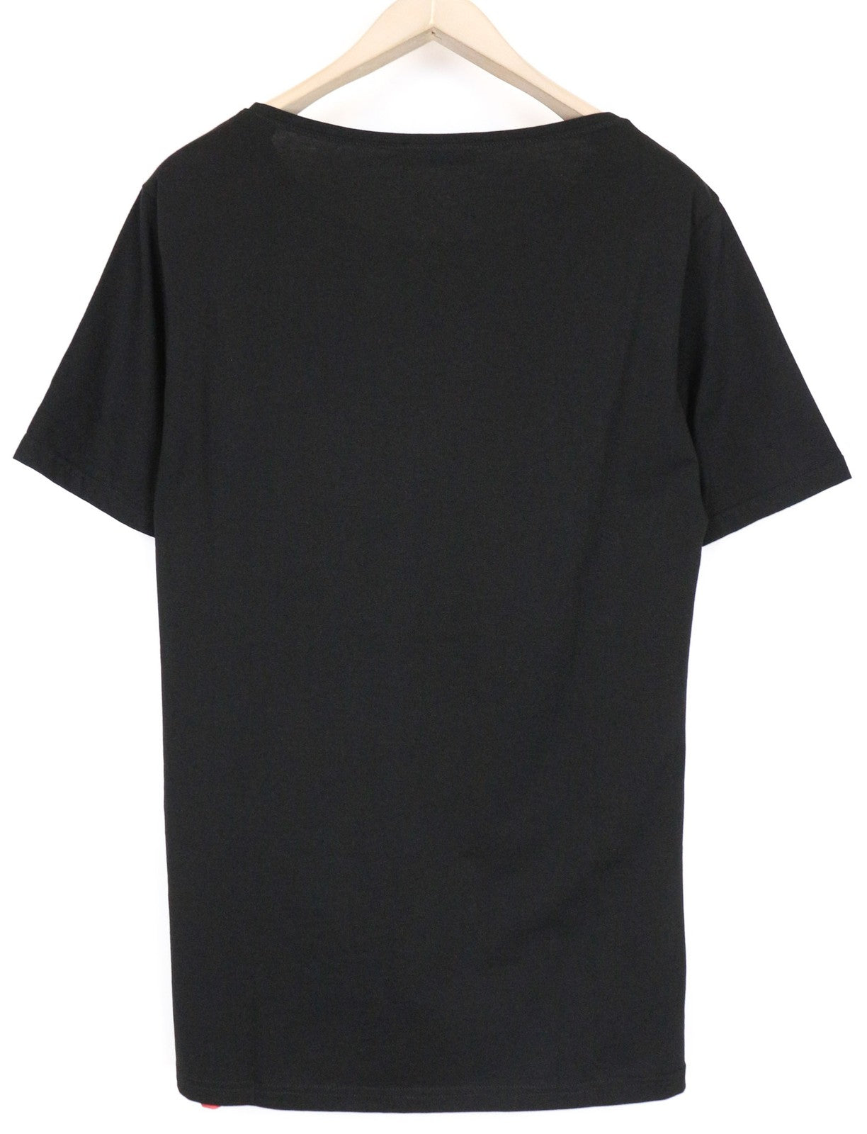 VKING Men's T-Shirt L Red Black Washed Roses Graphic Pure Cotton Short Sleeve