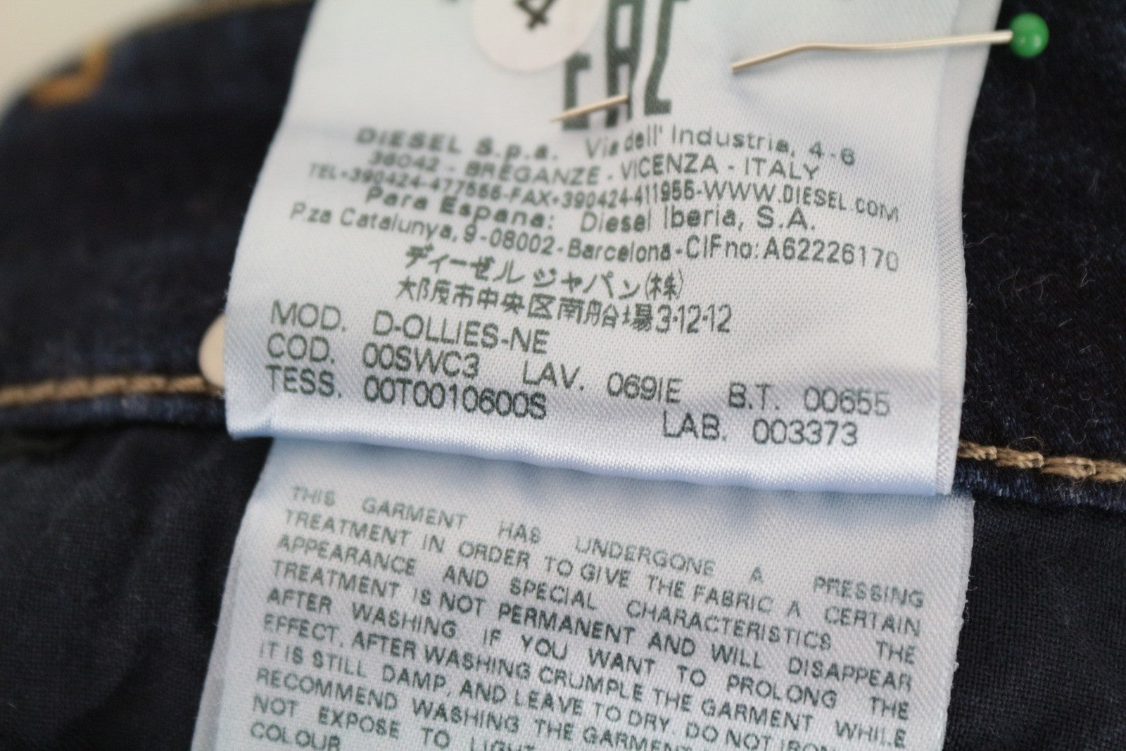 DIESEL D-Ollies-NE 069IE Women`S W26 Jogg Washed Blue Slim Stretch Jeans