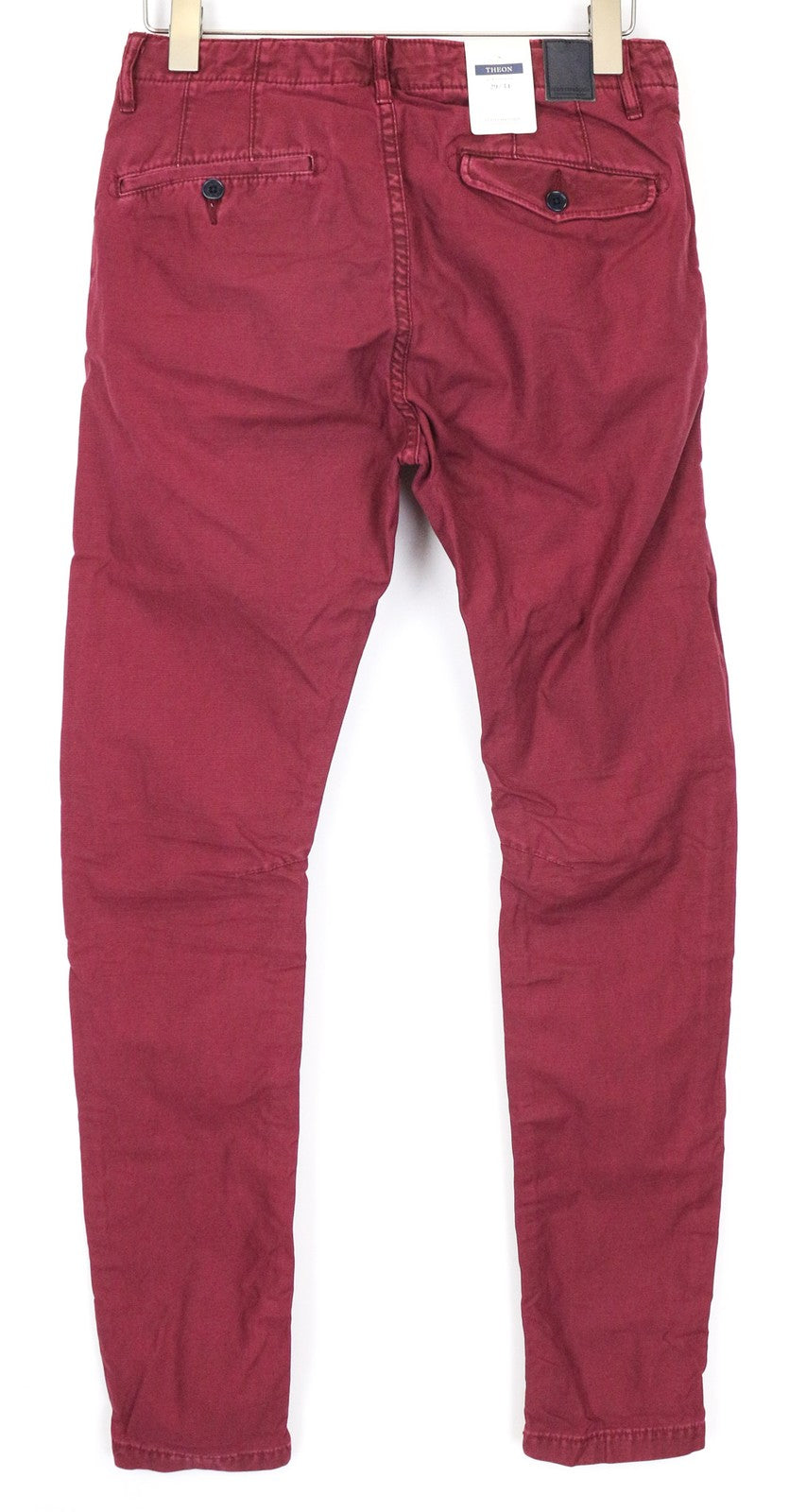 SCOTCH &amp; SODA Theon vyriškos kelnės W29/L34 violetinės, plonos, dažytos, siaurėjančios medvilnės kelnės 