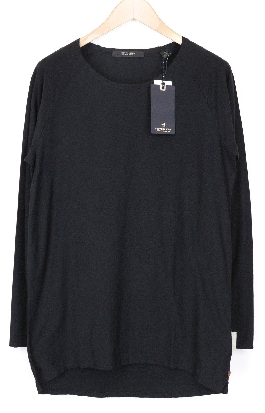 SCOTCH & SODA Ams Couture Men's Long Shirt M Black Cotton Long Sleeve Relaxed