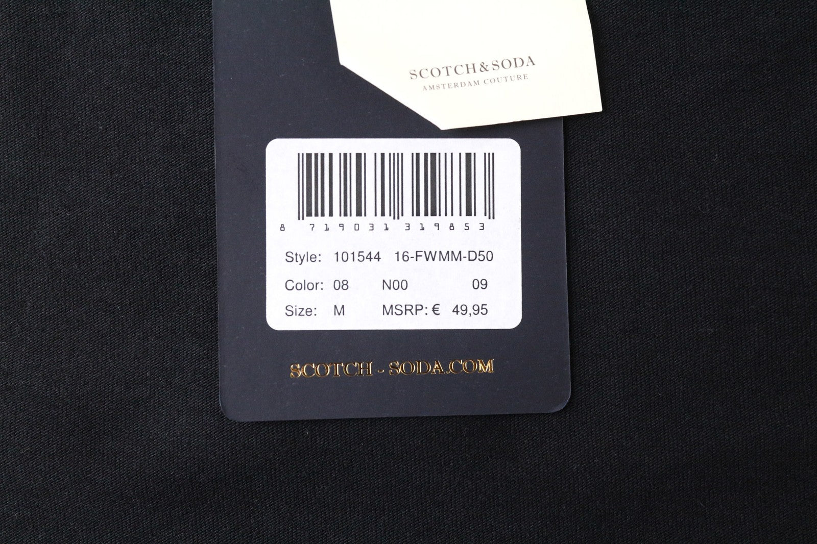 SCOTCH & SODA Ams Couture Men's Long Shirt M Black Cotton Long Sleeve Relaxed