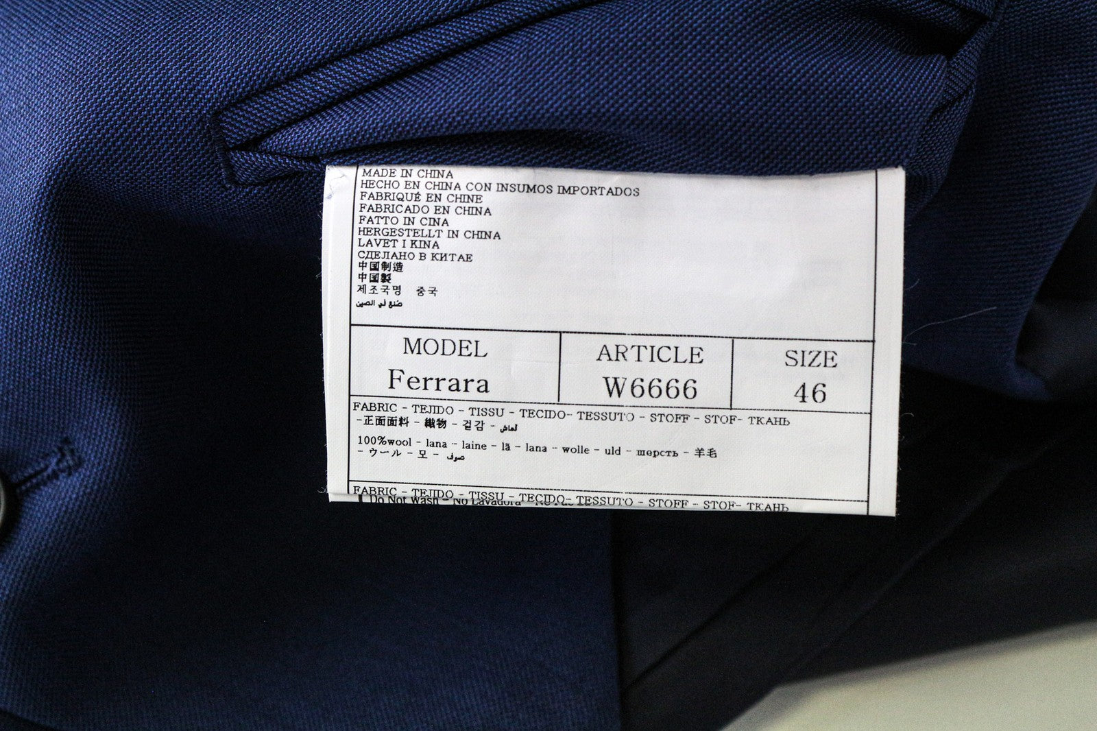 SUITSUPPLY vyriška liemenė UK36R mėlyna vilnonė vieneilė pamušalu 