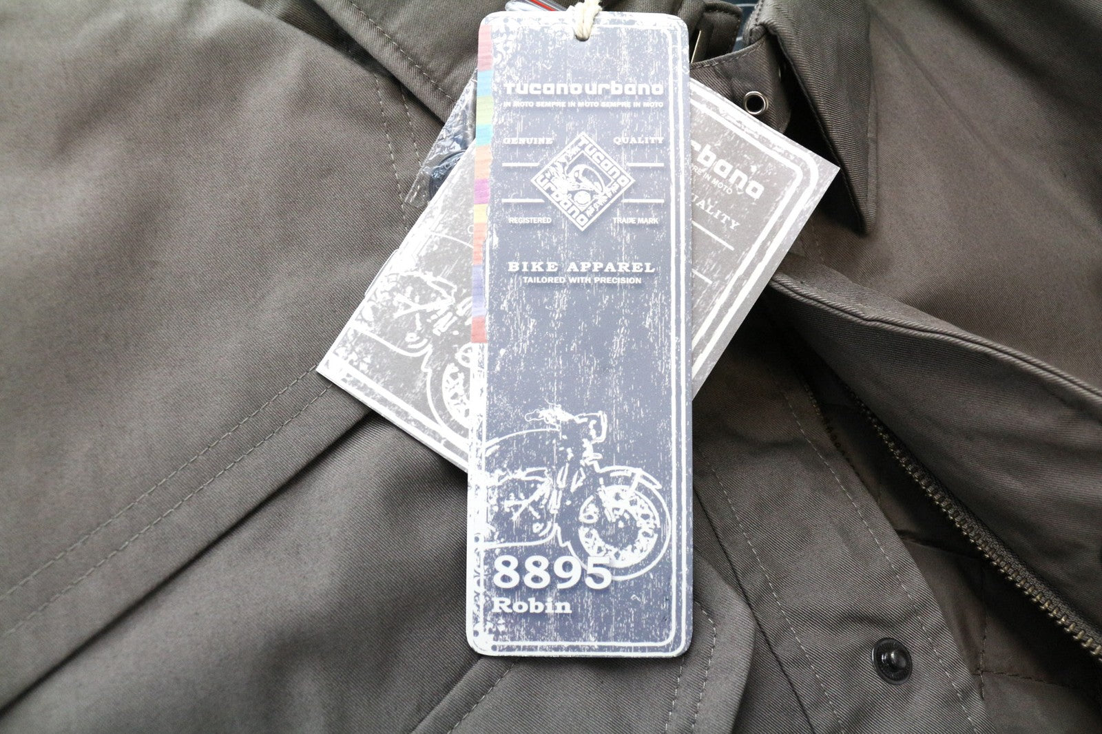 TUCANO URBANO Robin vyriškas paltas L rudas motociklų lietpaltis su medvilniniu terminiu pamušalu 