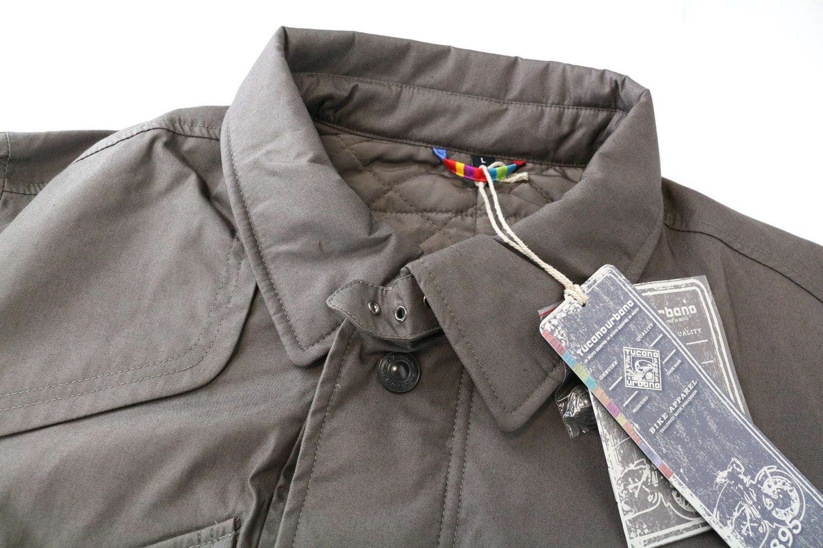 TUCANO URBANO Robin vyriškas paltas L rudas motociklų lietpaltis su medvilniniu terminiu pamušalu 