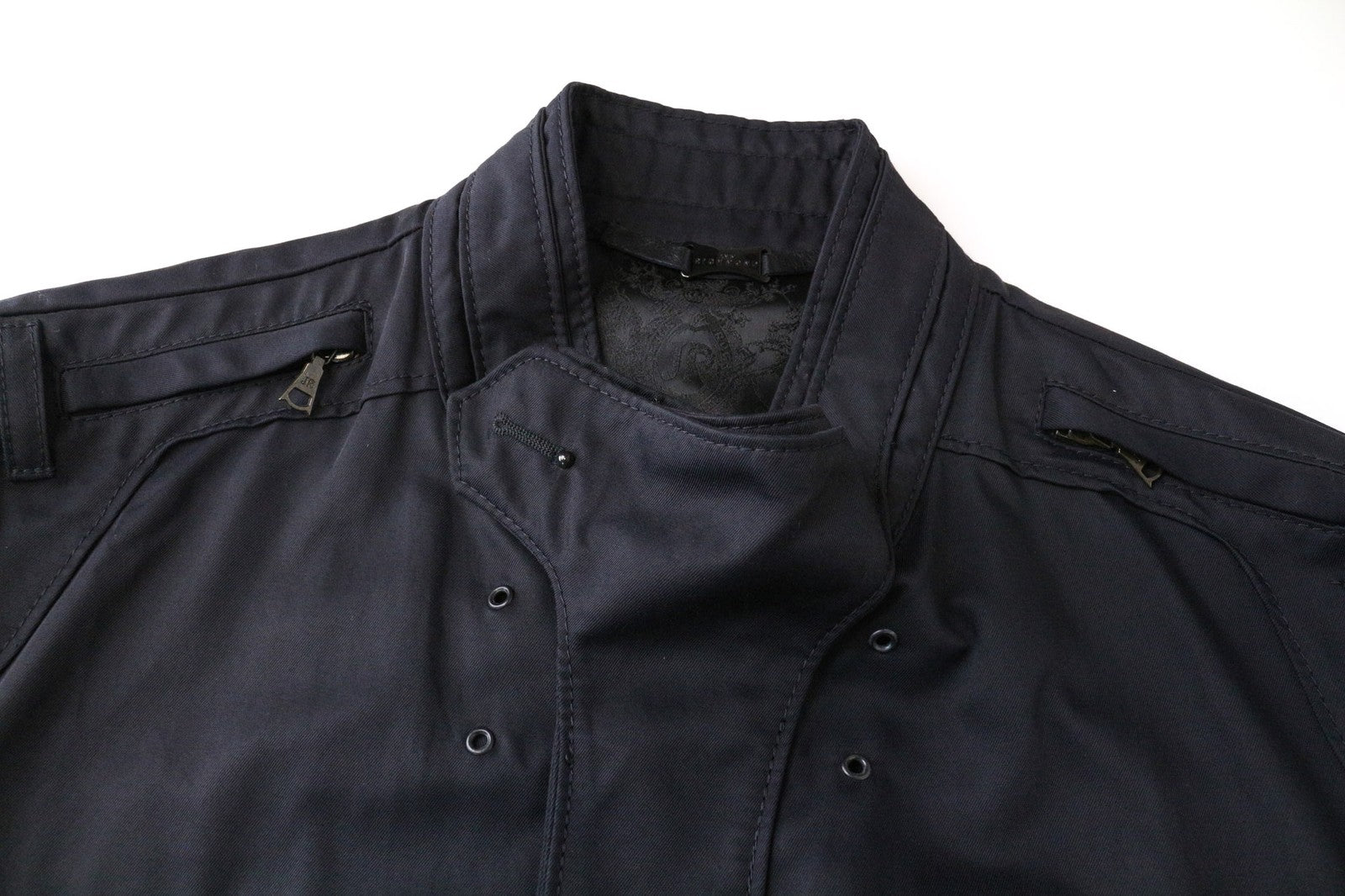 RICHMOND vyriška striukė, UK16, tamsiai mėlyna, lengva, užtrauktuku užsegama medvilnės mišinio viršutinių drabužių dalis 