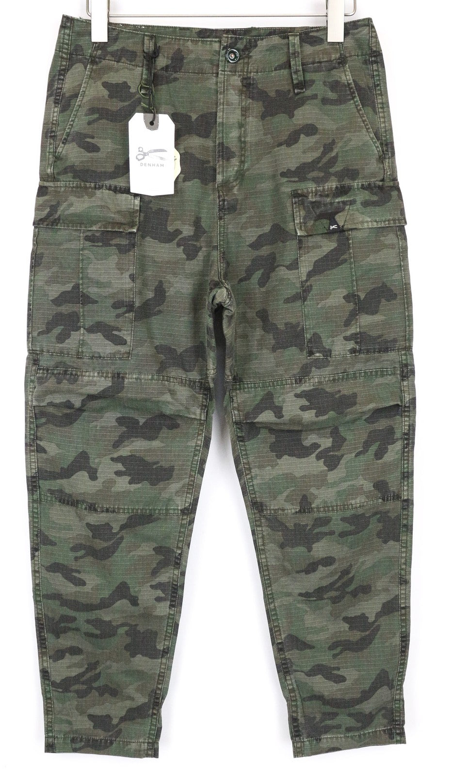 DENHAM Nato Men's Cargo W29/L32 Cotton Green Military Camo Pattern Pants