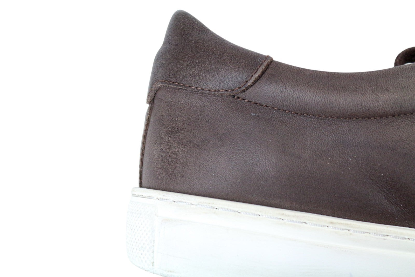 SUITSUPPLY Men Trainers EU43 Brown Genuine Leather Laced Casual Low Sneakers