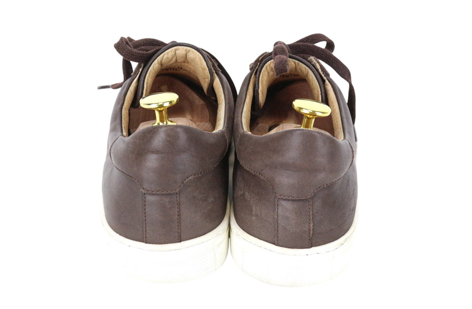 SUITSUPPLY Men Trainers EU43 Brown Genuine Leather Laced Casual Low Sneakers
