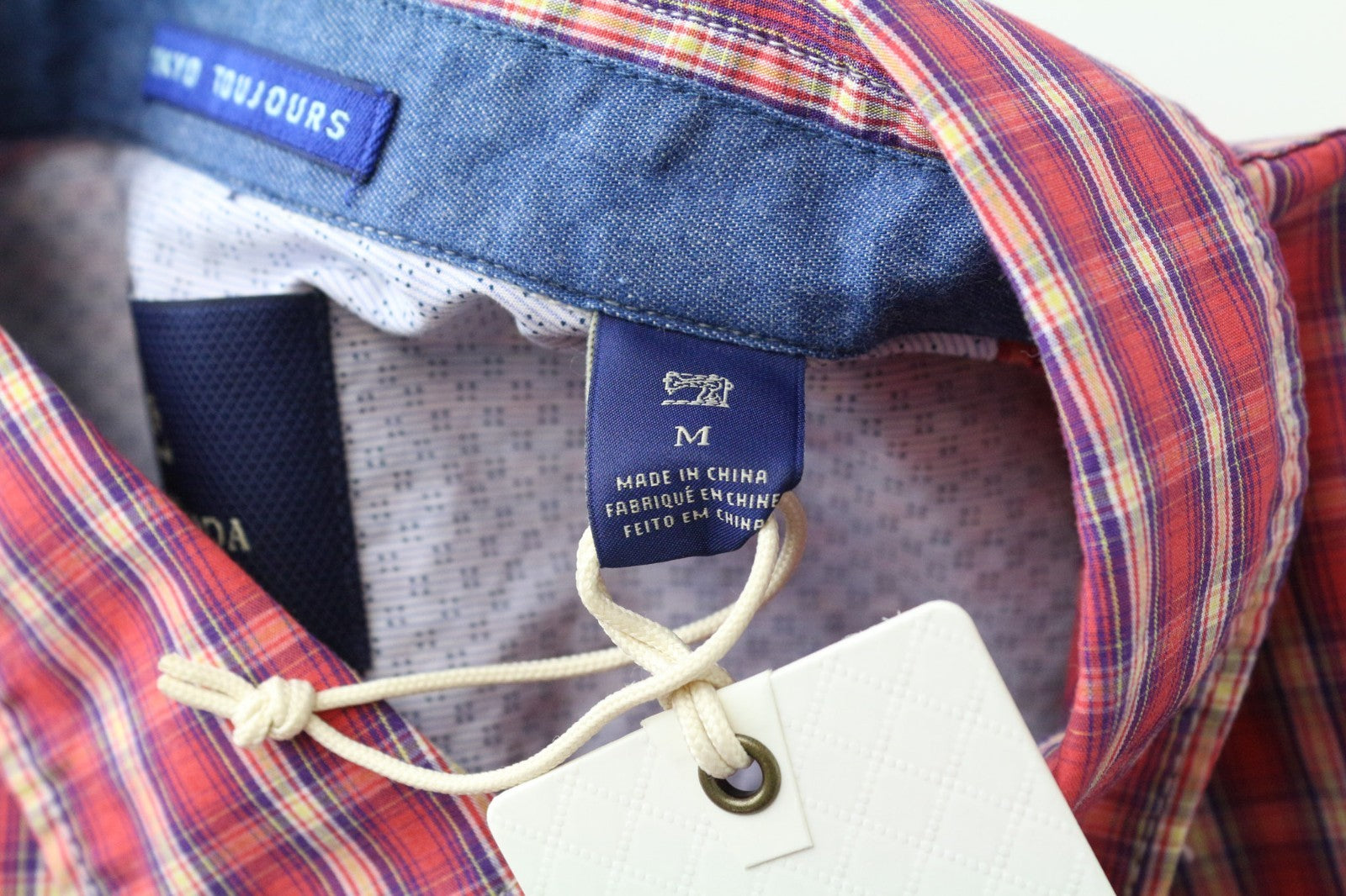 SCOTCH & SODA Men Shirt M Red Plaid Check Pure Cotton Melange Button Up Classic
