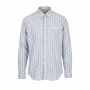 SCOTCH & SODA Men Shirt M Light Blue Slim Check Pure Cotton Melange Button Up