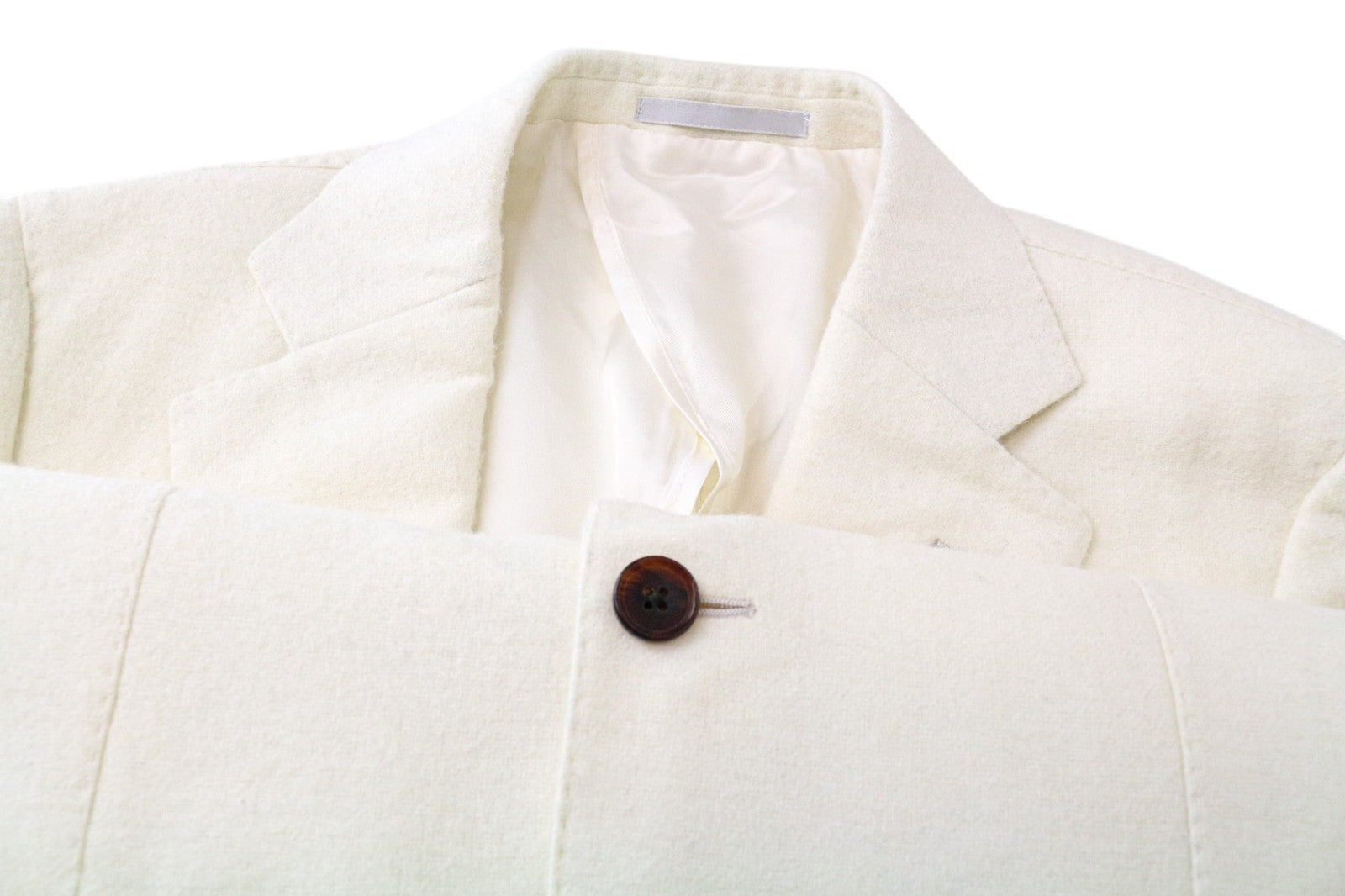 SUITSUPPLY Jort Men Suit UK38R Off-White 2-Piece Slim Alpaca Wool Half-Lined