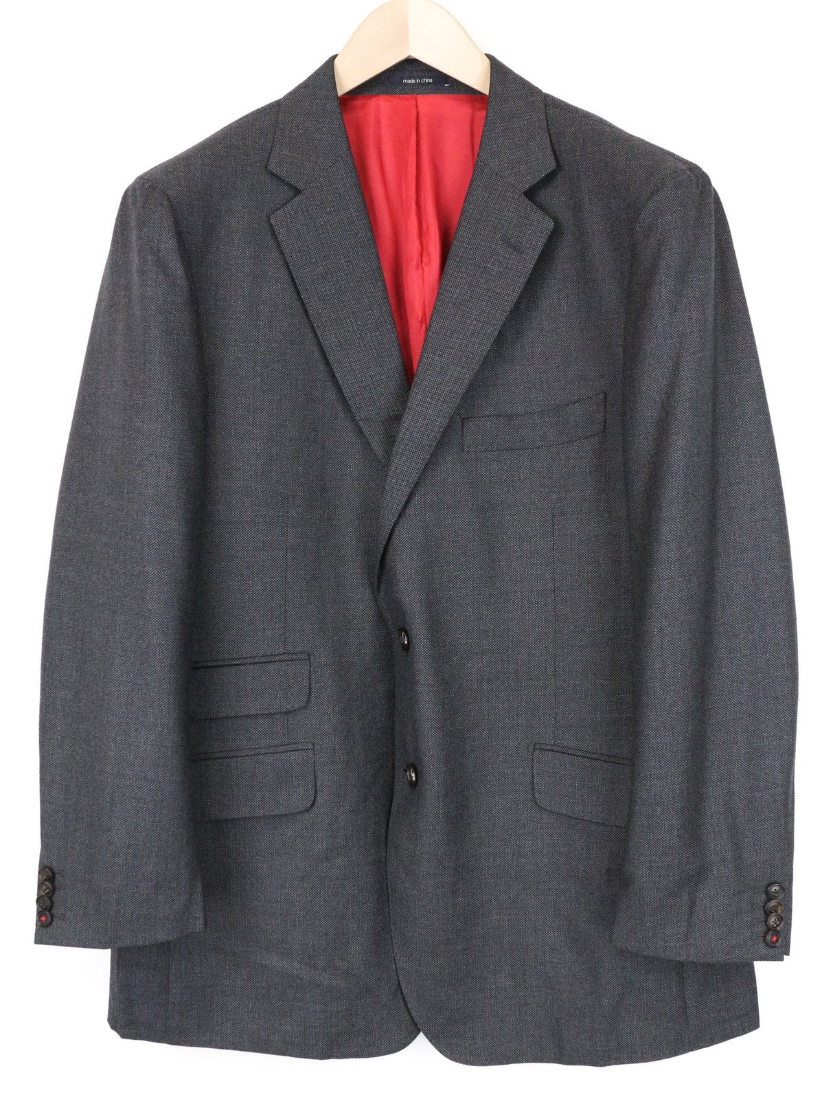 SUITSUPPLY Sienna Men Blazer UK48S Grey Birdseye Check Wool Classic Formal Notch