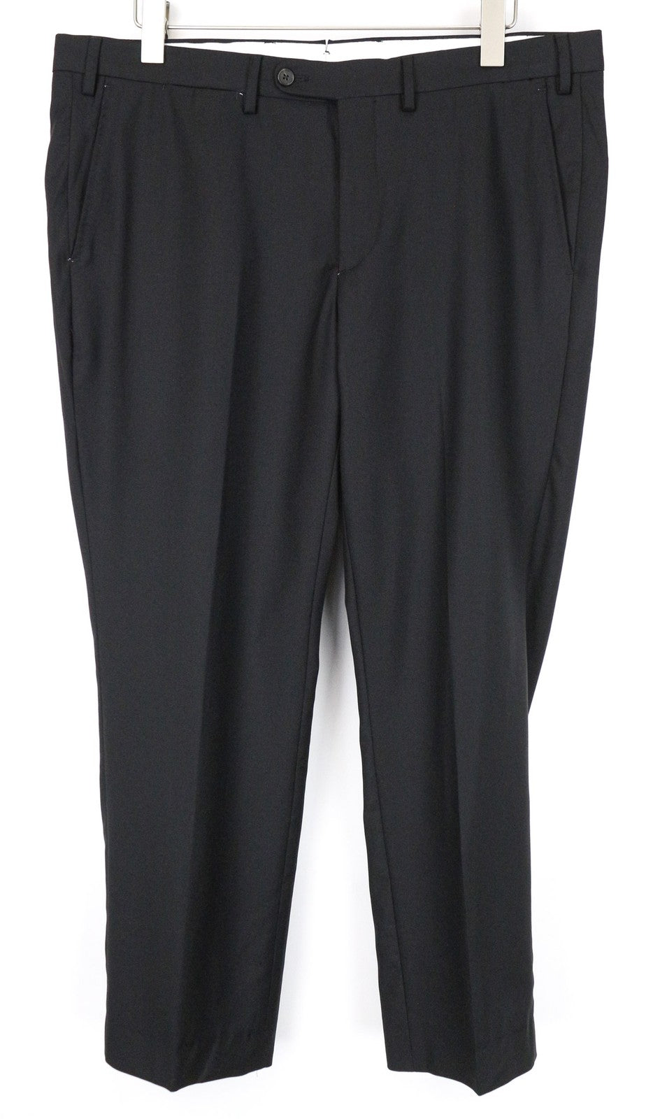 SUITSUPPLY Brescia Men Trousers UK40R Pure Wool Twill Classic Black Slim Fitted