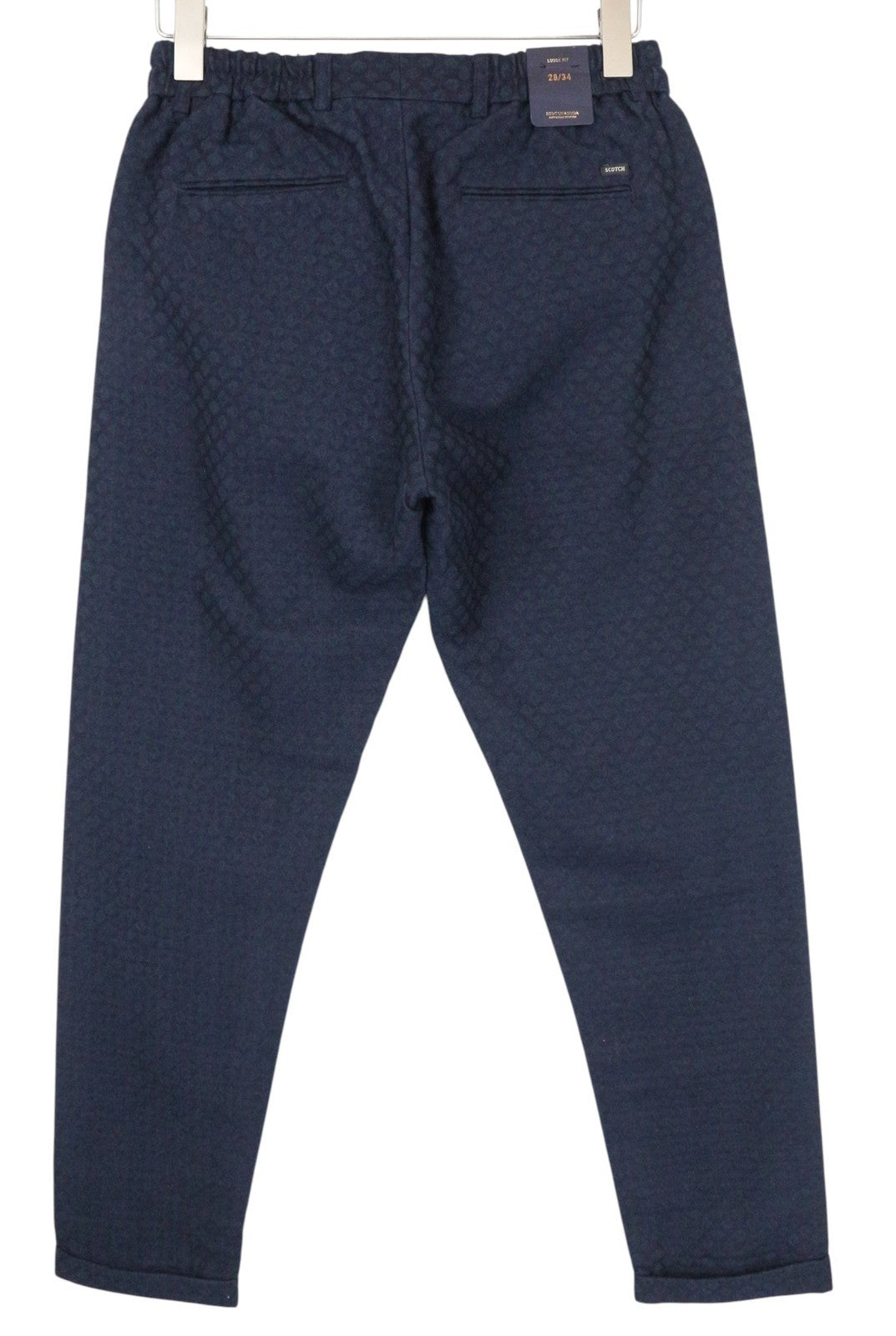 SCOTCH & SODA Tamachi Men Trousers W28/L34 Blue Loose Pleated Wool Jacquard