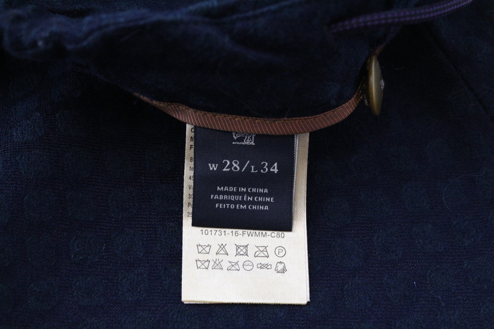 SCOTCH & SODA Tamachi Men Trousers W28/L34 Blue Loose Pleated Wool Jacquard