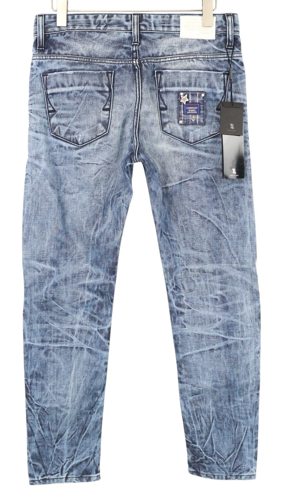 TAKESHY KUROSAWA TK 08 Men Jeans W32 Non-Stretch Button-Fly Classic Blue Slim
