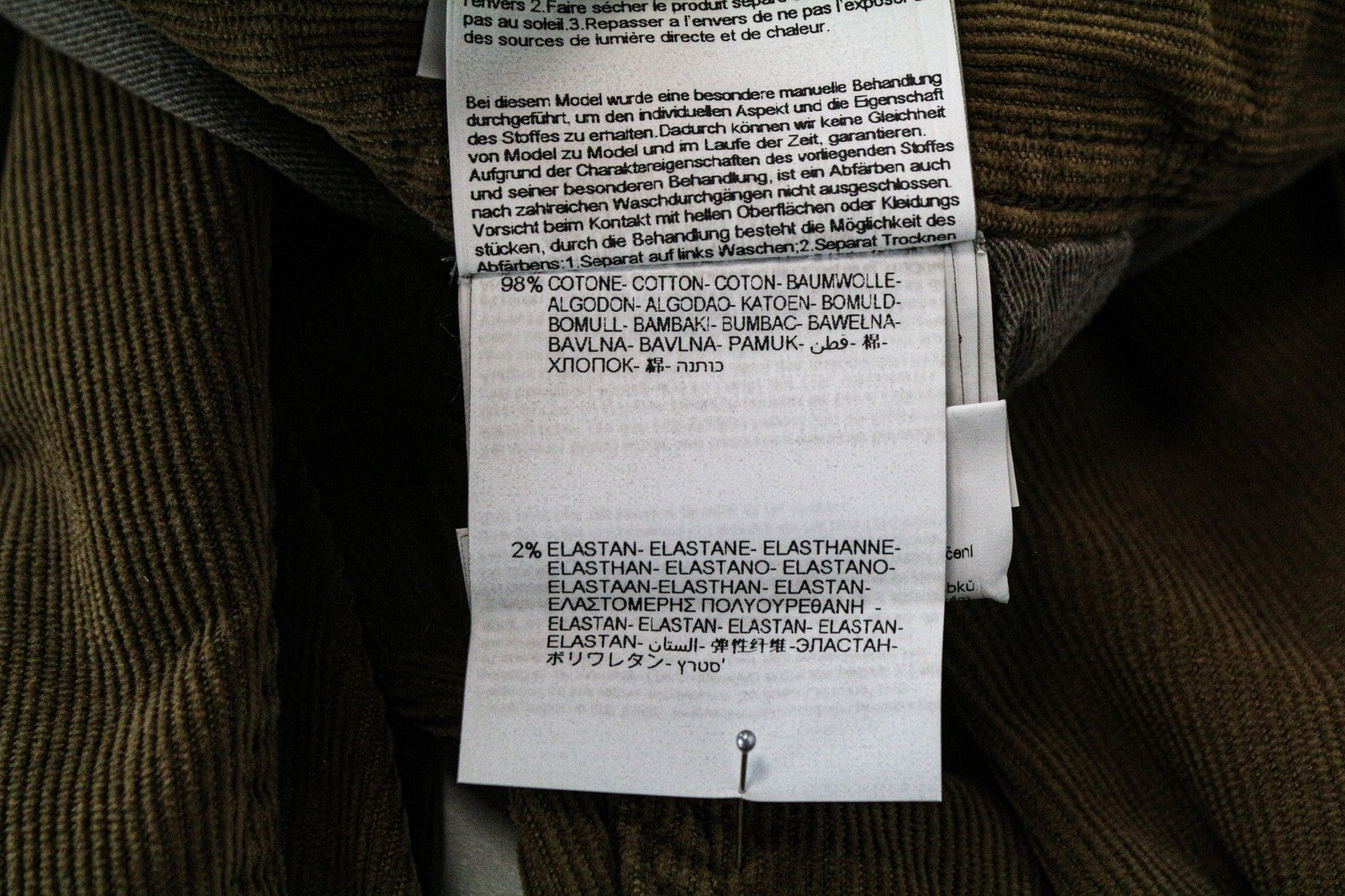 REPLAY Grover Men's Trousers W31/L34 Straight Fit Corduroy Brown Cotton Blend