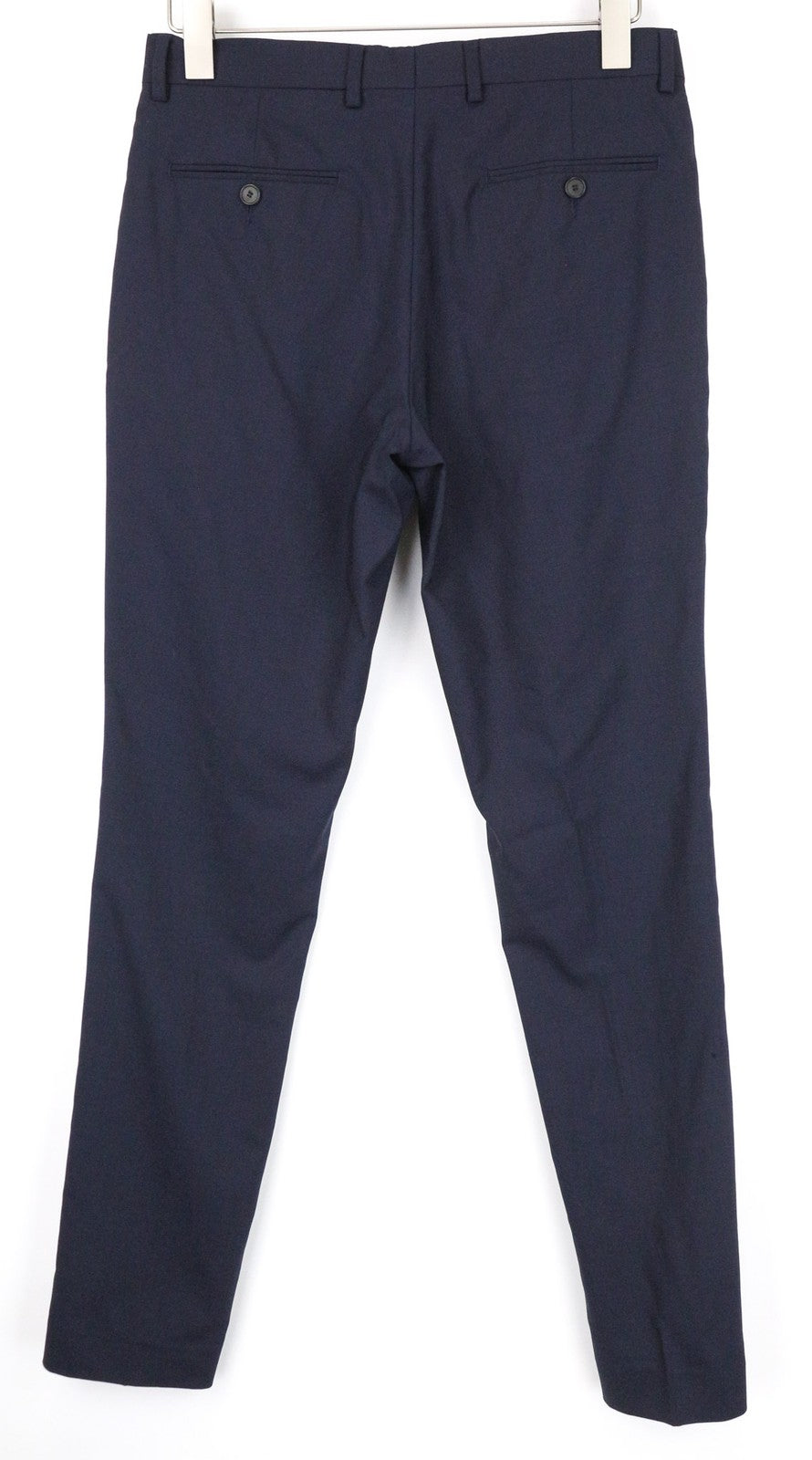 SANDRO Men Trousers EU38 W31 Navy Blue Slim Melange Stretch Wool Blend