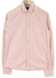 SCOTCH & SODA Ams Blauw Men Shirt S Pink Pure Cotton Washed Button-Up Pocketed