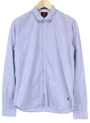 SCOTCH & SODA Ams Couture Men Shirt S Blue Pure Cotton Long Sleeve Button-Up