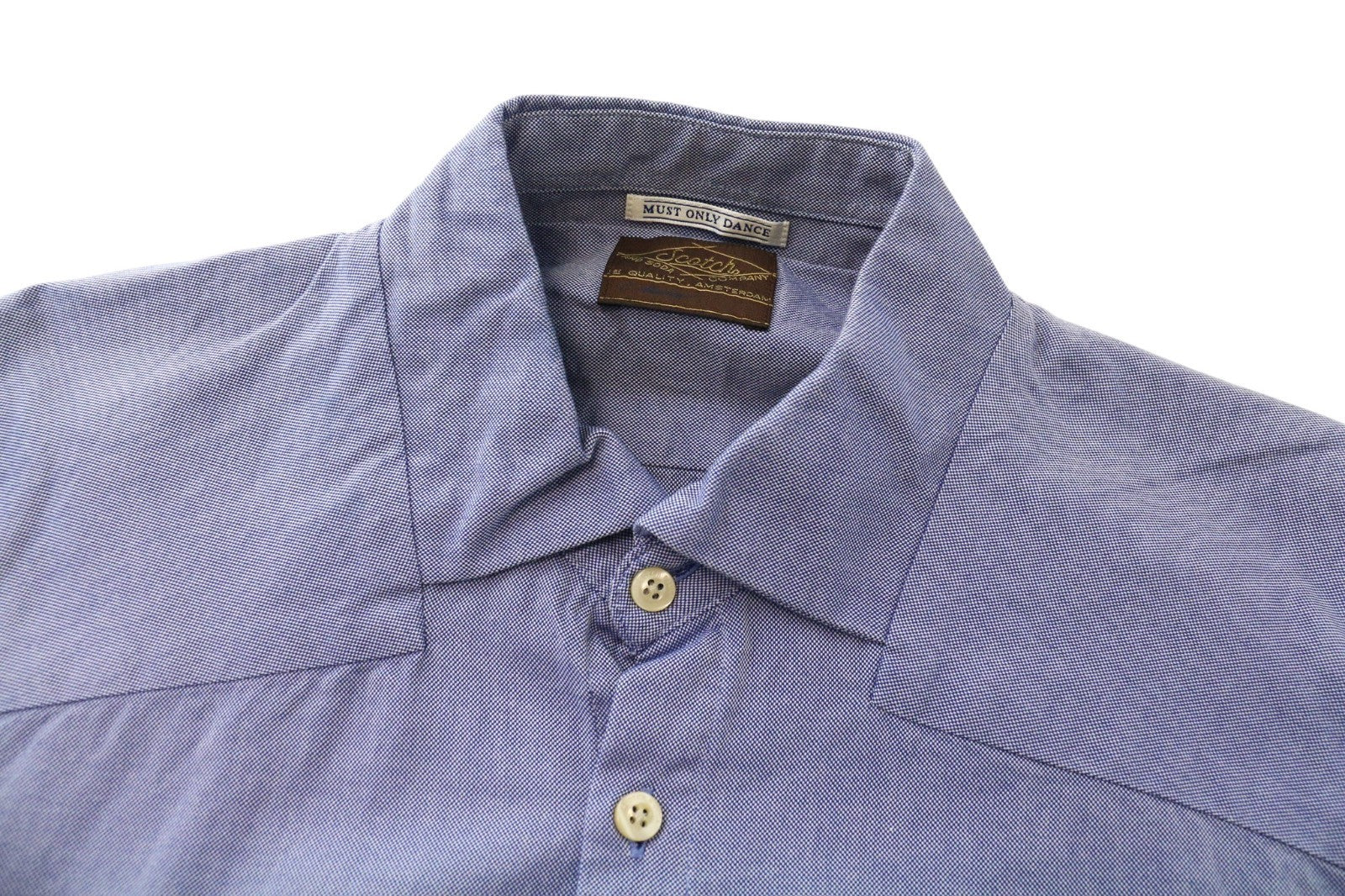SCOTCH & SODA Ams Couture Men Shirt M Blue Pure Cotton Long Sleeved Button-Up