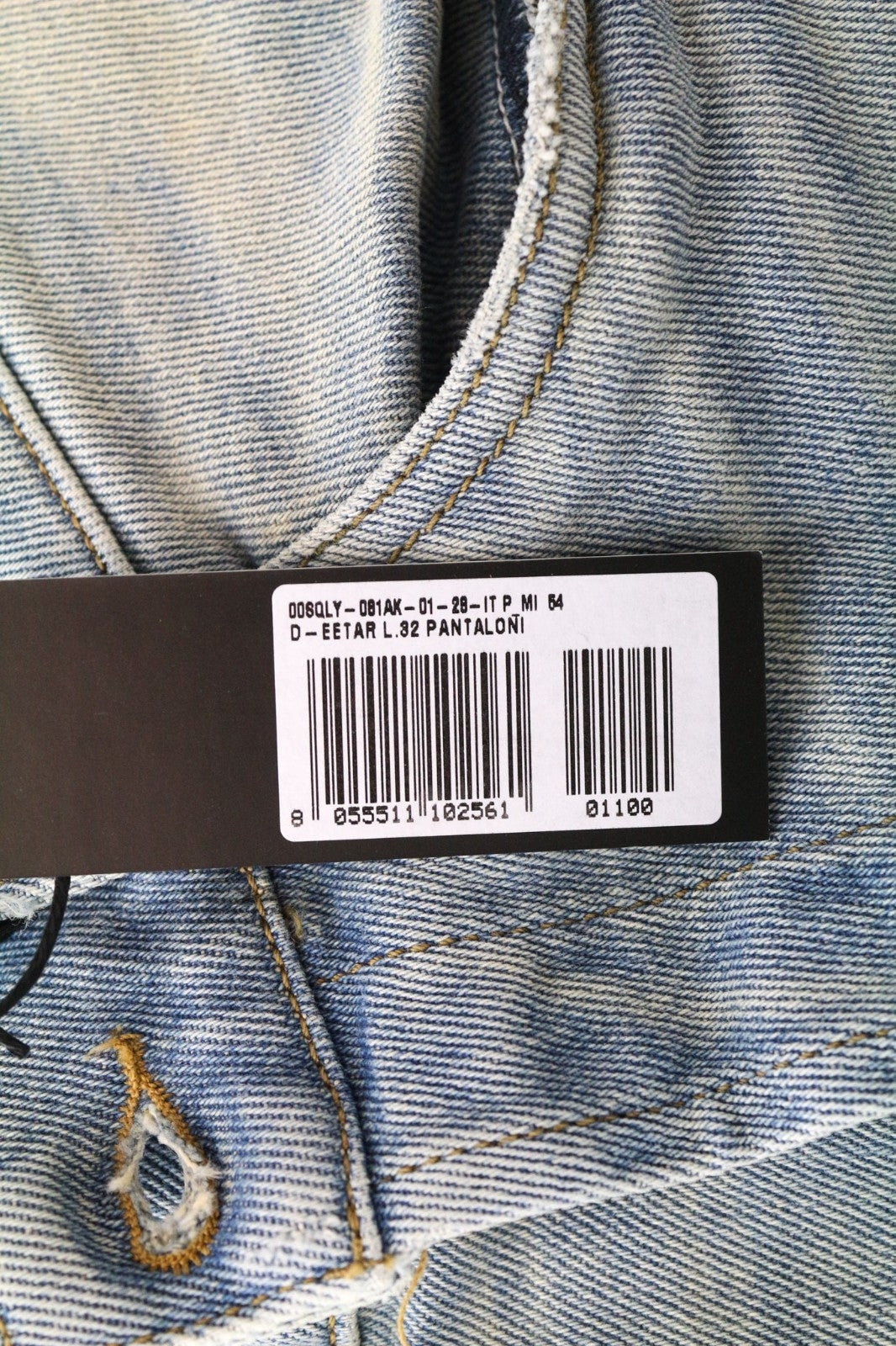 DIESEL D-Eetar 0814K Men's Jeans W28/L32 Blue Stained Look Tapered Stretch