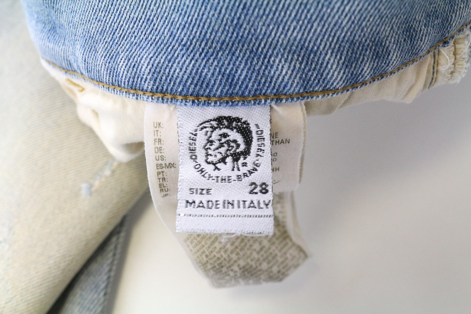 DIESEL D-Eetar 0814K Men's Jeans W28/L32 Blue Stained Look Tapered Stretch