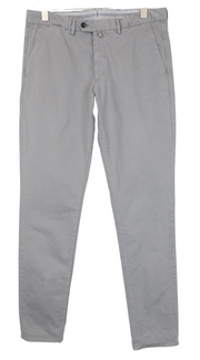 SUITSUPPLY Porto Men Trousers UK40R Grey Cotton Stretch Flat Front Formal